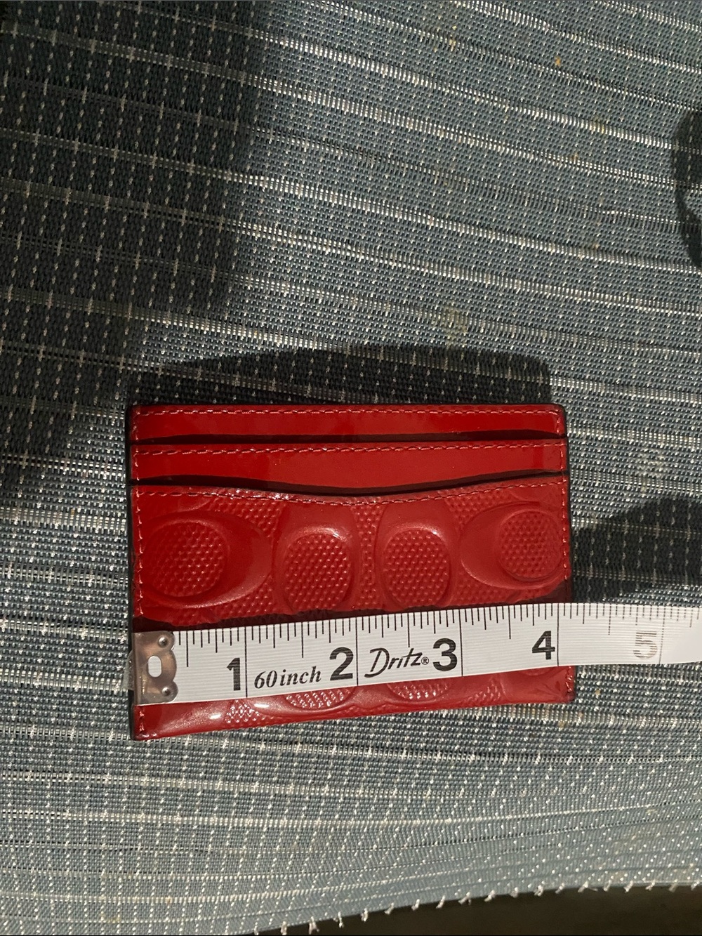 Coach Red Signature Patent Card Case - Picture 7 of 8